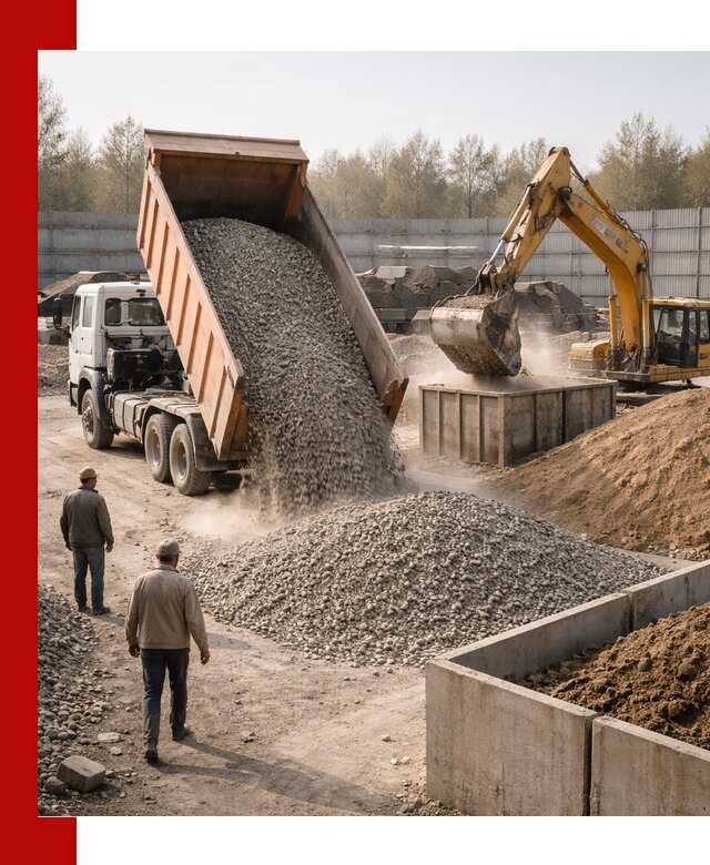 Доставка нерудных материалов с погрузкой и разгрузкой в Новокузнецке