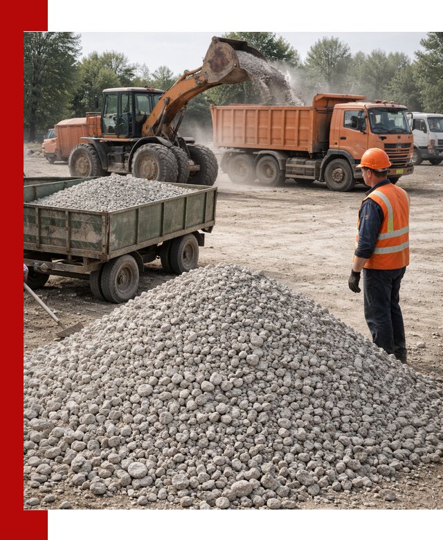 Доставка известнякового щебня фракция 20–40 в Новокузнецке