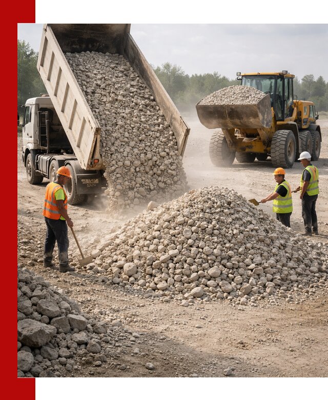 Доставка известнякового щебня фр. 40-70 в Новокузнецке