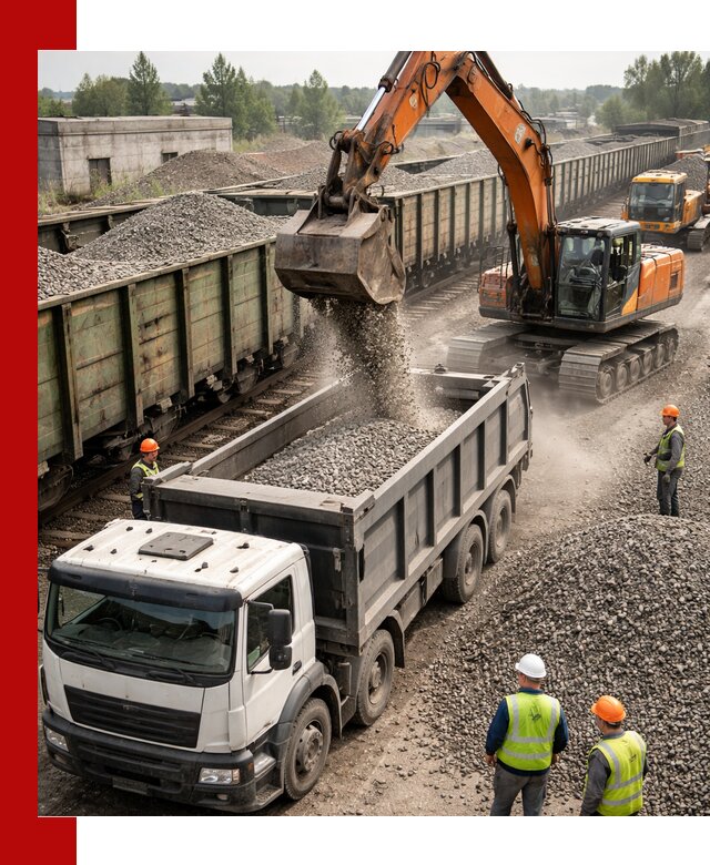 Железнодорожный щебень фракция 25–60 для поставок в Новокузнецке