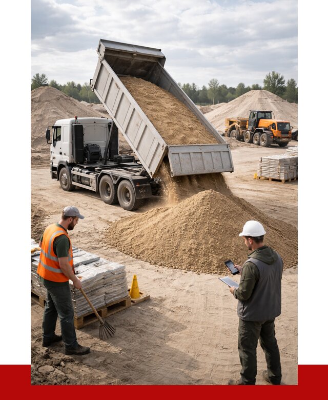 Карьерный песок с доставкой в Новокузнецке от 3699 р. ПРОНЕРУДНвк