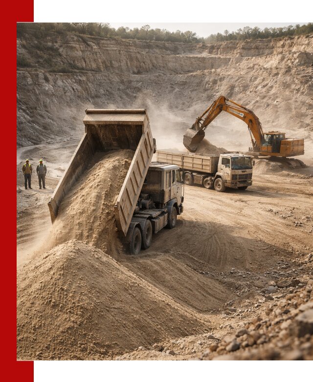 Карьерный песок навалом с доставкой в Новокузнецке