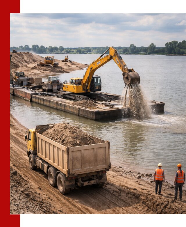 Намывной песок с доставкой в Новокузнецке оптом и в розницу