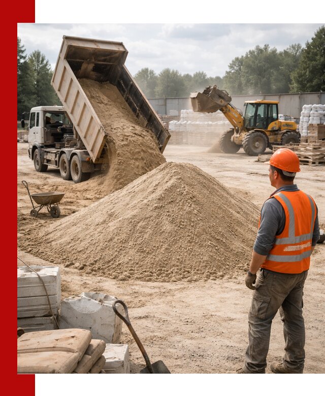 Доставка строительного песка с самосвалом в Новокузнецке
