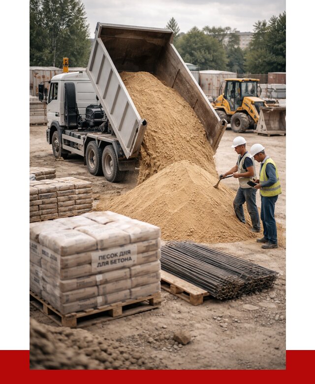 Песок для бетона в Новокузнецке от 2569 р. с доставкой, ПРОНЕРУДНвк