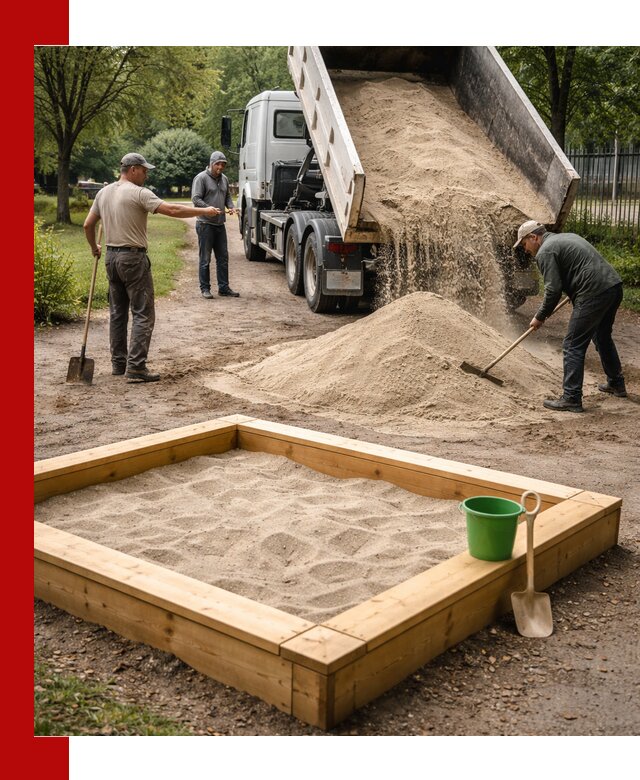 Песок для песочницы с доставкой в Новокузнецке недорого и чистый