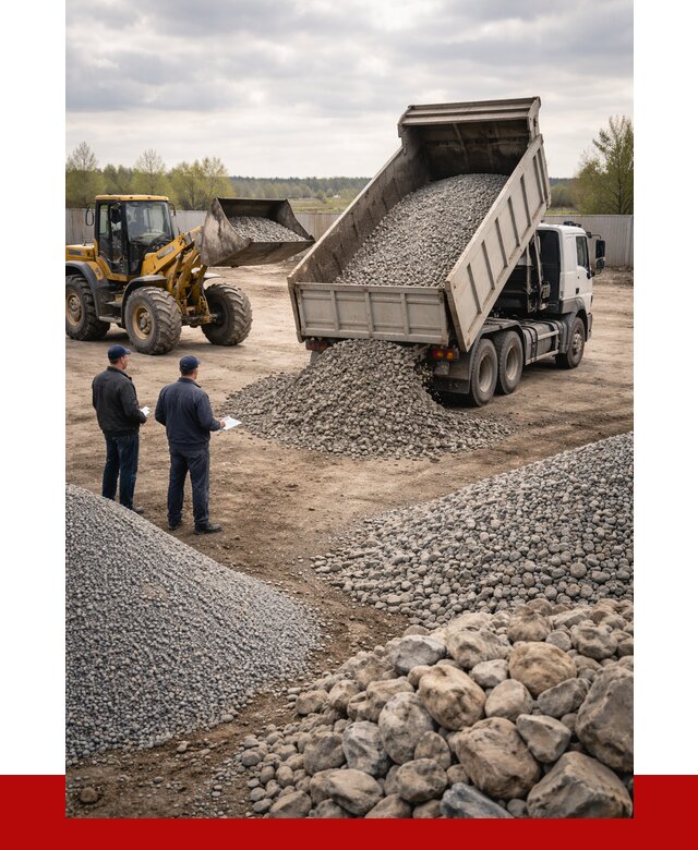 Гравий и камень с доставкой в Новокузнецке от 4315 р. - ПРОНЕРУДНвк