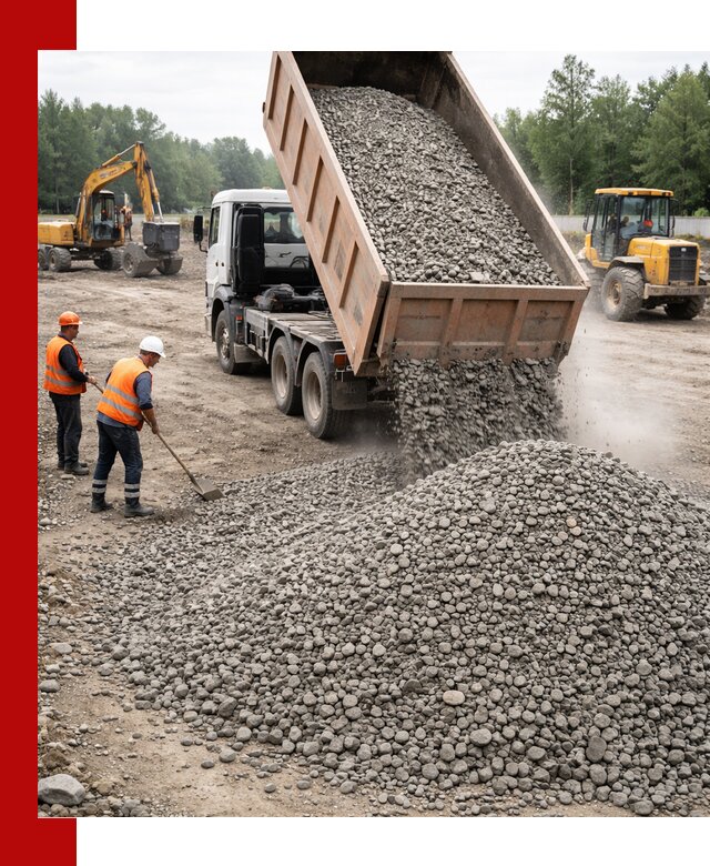 Доставка гравия фракции 40-70 в Новокузнецке оптом и в розницу