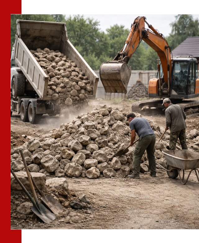 Доставка и разгрузка бутового камня в Новокузнецке