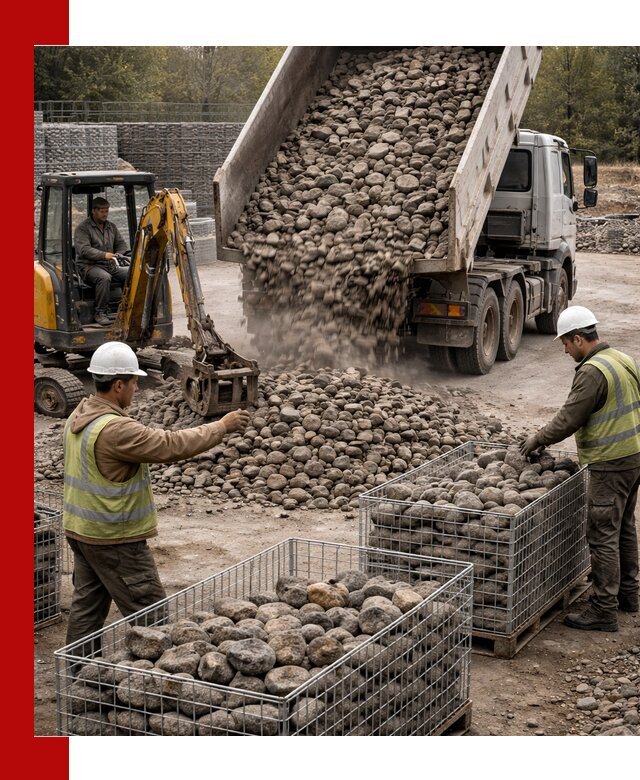 Камень для габионов фракция 100–201 в Новокузнецке