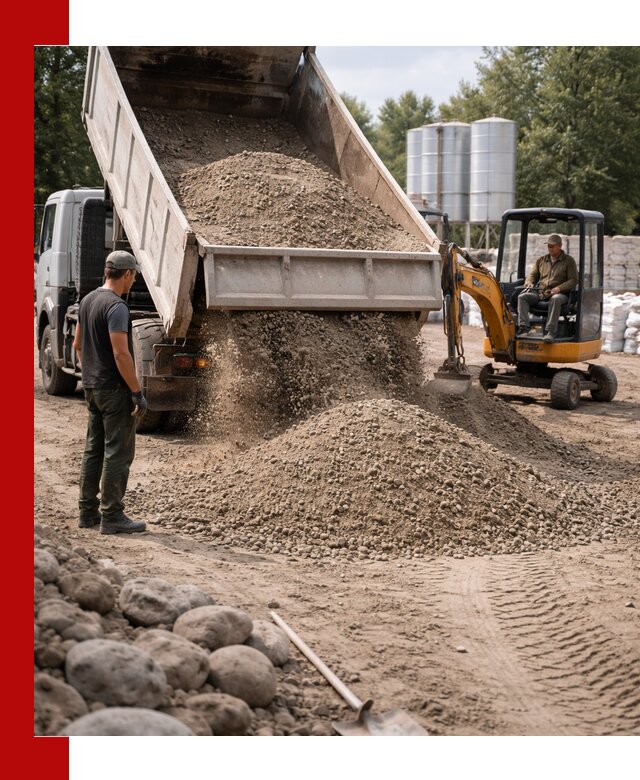 Доставка ПГС С3 в Новокузнецке самосвалами и миксерами