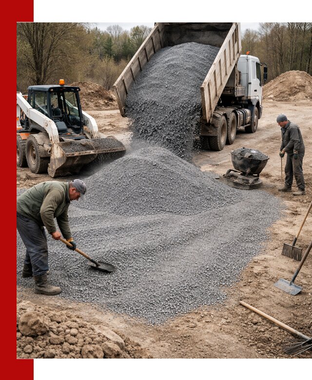 Отсев для подсыпки в Новокузнецке — доставка и подсыпка на участок