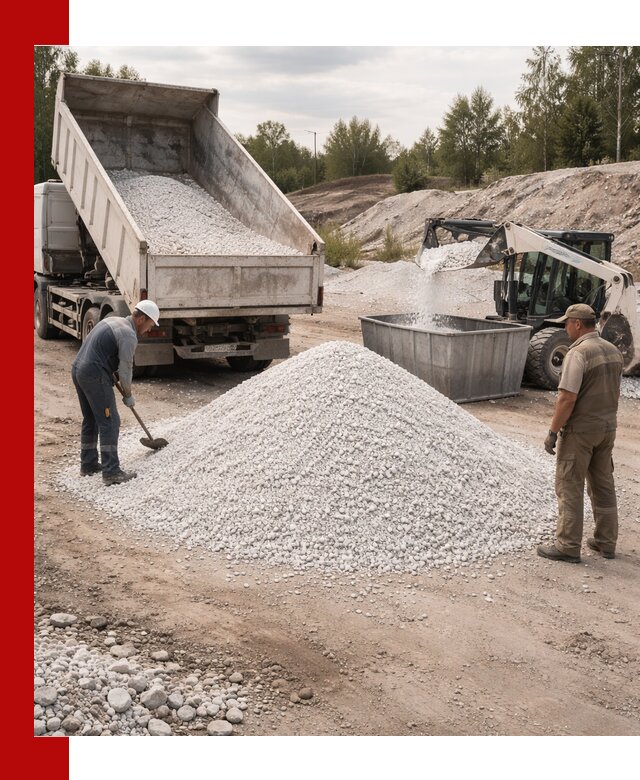 Доставка и продажа белой мраморной крошки в Новокузнецке