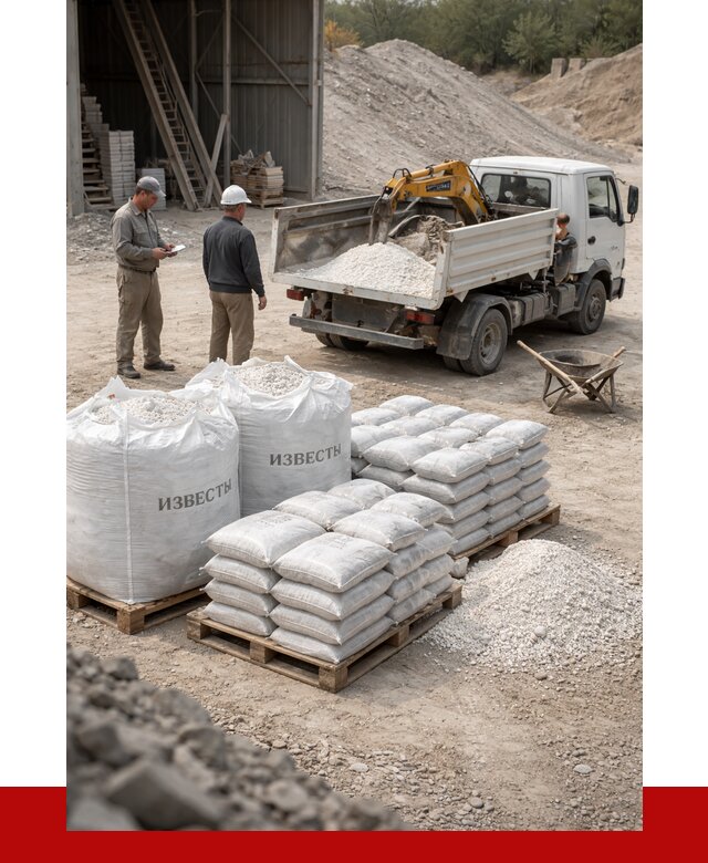 Известь строительная в Новокузнецке с доставкой от 4315 р. | ПРОНЕРУДНвк