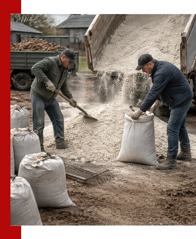 Доставка извести пушонки в Новокузнецке оптом и мелким оптом