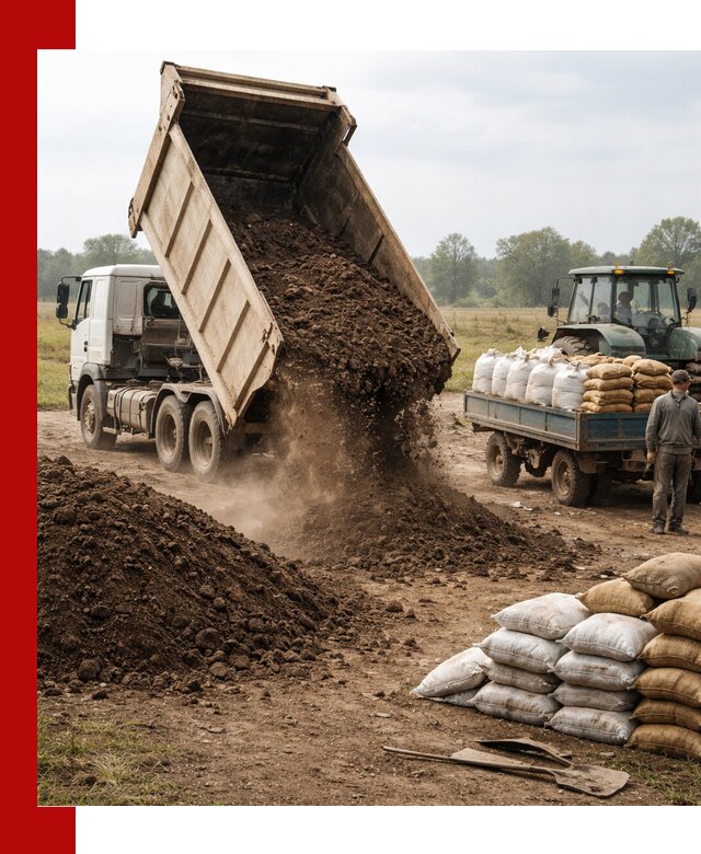 Доставка грунта и удобрений оптом в Новокузнецке для сельхоз и строительства