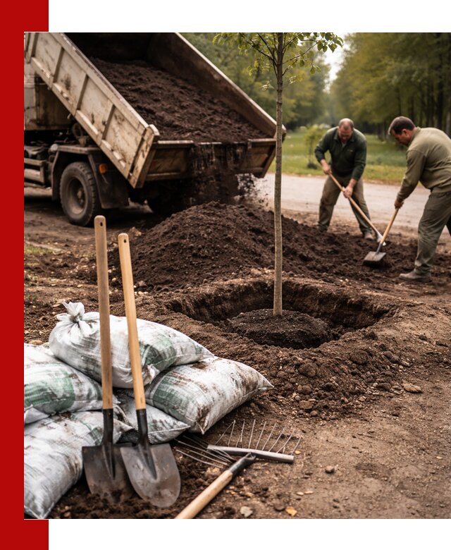 Грунт для посадки деревьев в Новокузнецке — доставка и подготовка почвы