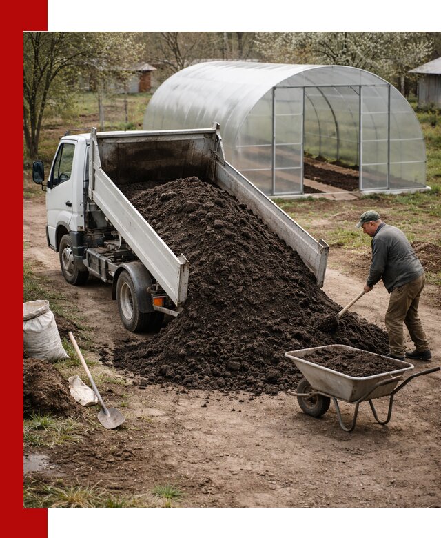 Чернозем для теплицы с доставкой в Новокузнецке