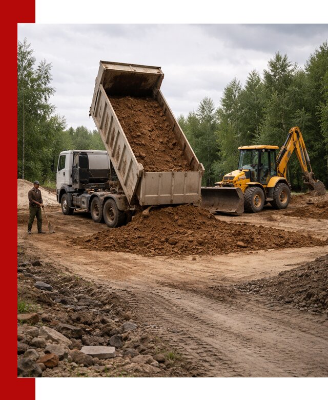 Доставка суглинка самосвалами в Новокузнецке подсыпка и планировка