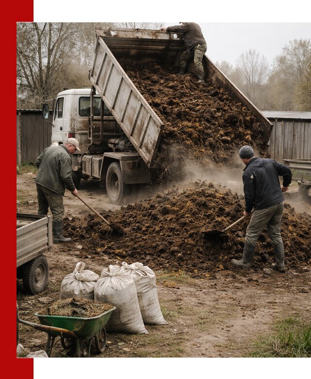 Доставка коровьего навоза самосвалом в Новокузнецке