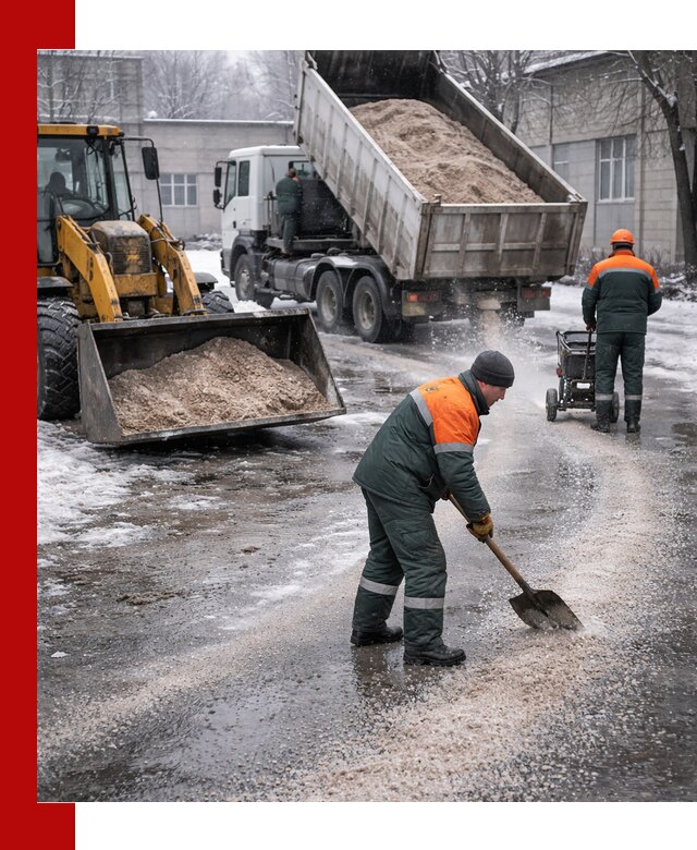 Реагент против гололеда с доставкой и нанесением в Новокузнецке