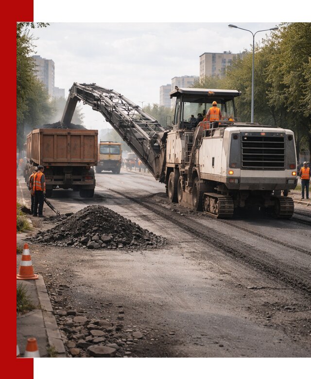 Фрезерованный асфальт в Новокузнецке — удаление и вывоз старого покрытия