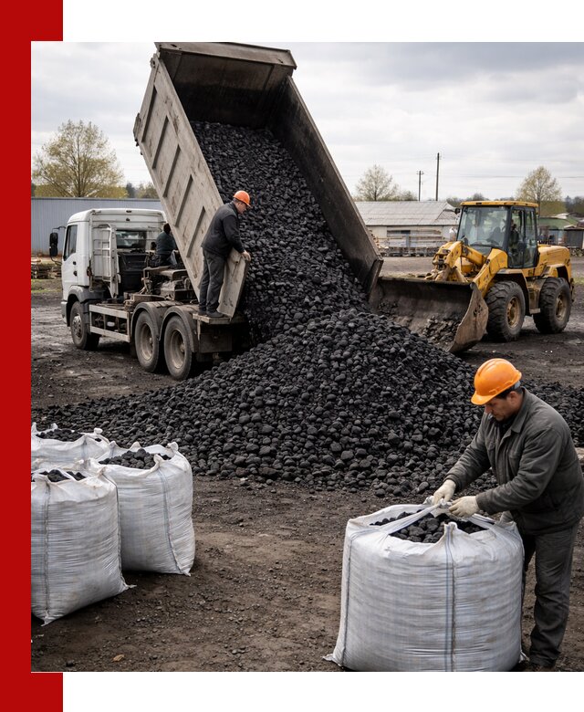 Доставка каменного угля в Новокузнецке оптом и в розницу