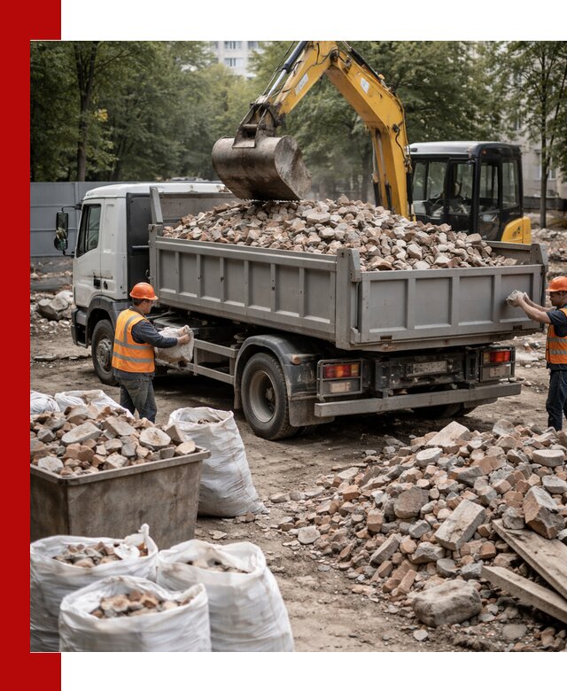 Вывоз строительного мусора в Новокузнецке с самосвалами и контейнерами