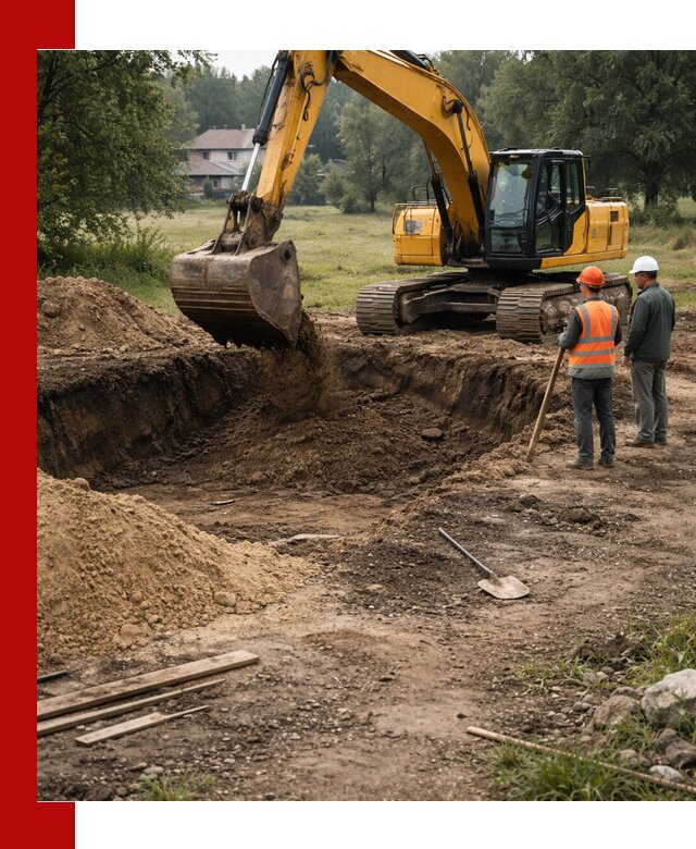 Рытье котлована под фундамент в Новокузнецке (быстро и недорого)